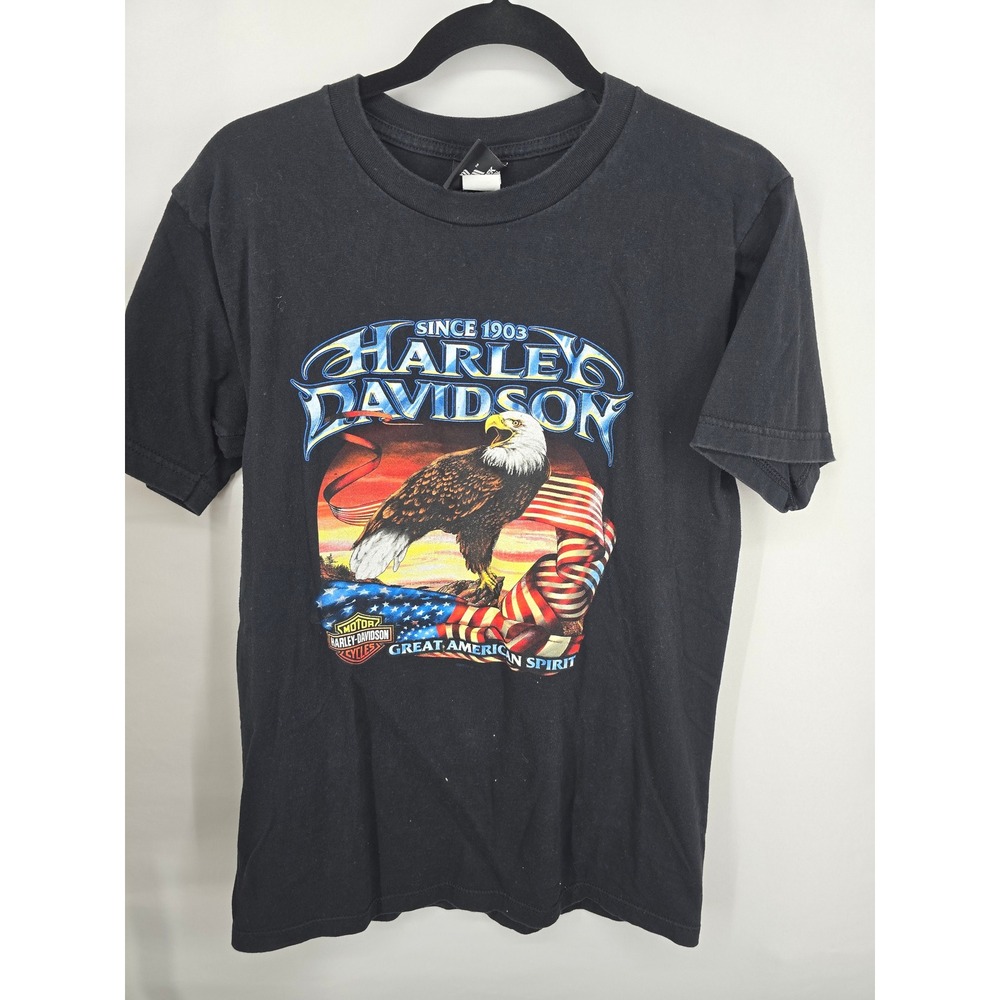 Harley Davidson Tucson AZ Eagle Flag Graphic T-Shirt Black Mens Medium M